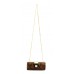 Evening Bag - Snake Skin Embossed Clutch w/Crystal Stones Accent Metal Flap Closure - Brown - BG-HPR377BR